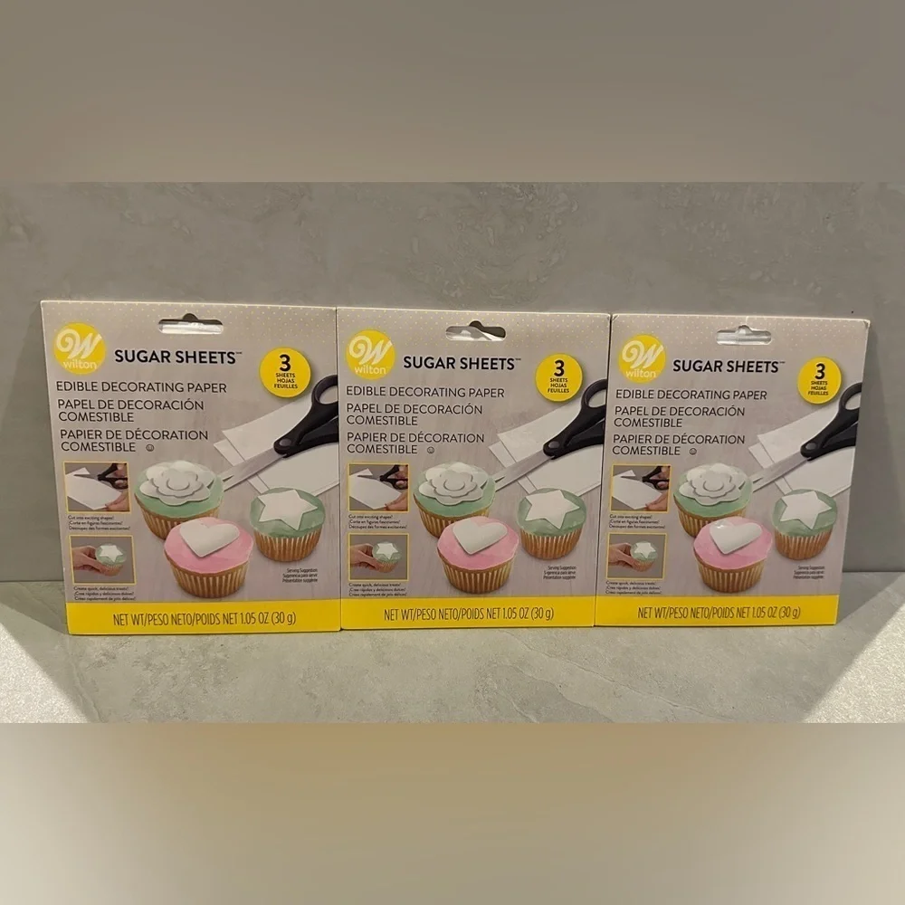 3 Pack Wilton Sugar Sheet Decorating Paper - White
